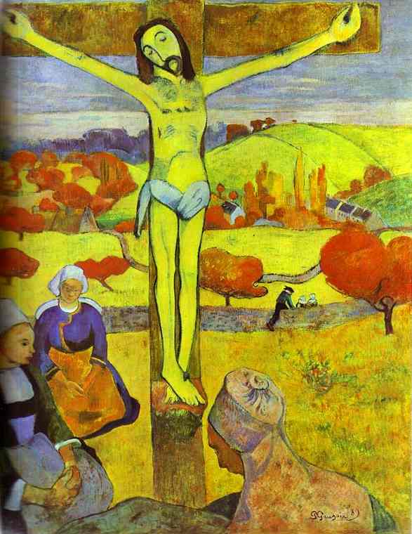 ɫĻ--Le Christ jaune (The Yellow Christ)<br>1889 ; Oil on canvas, 92.1 x 73.4 cm; <br>Albright-Knox Art Gallery, Buffalo, NY 