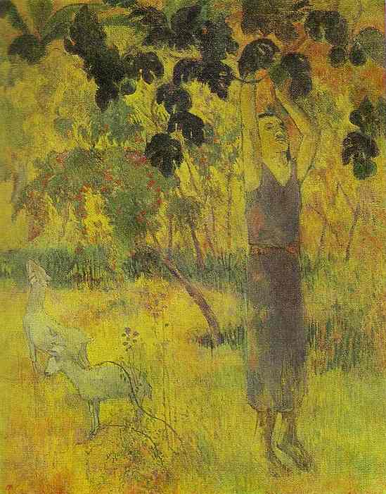 Man Picking Fruit from a Tree. <br>1897. Oil on canvas. <br>The Hermitage, St. Petersburg, Russia. 