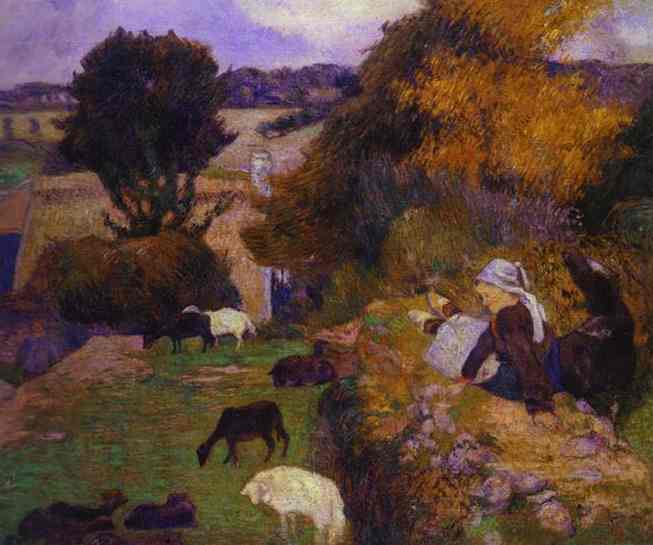 Breton Shepherdess. <br>1886. Oil on canvas. <br>Laing Art Gallery, Newcastle-upon-Tyne, UK