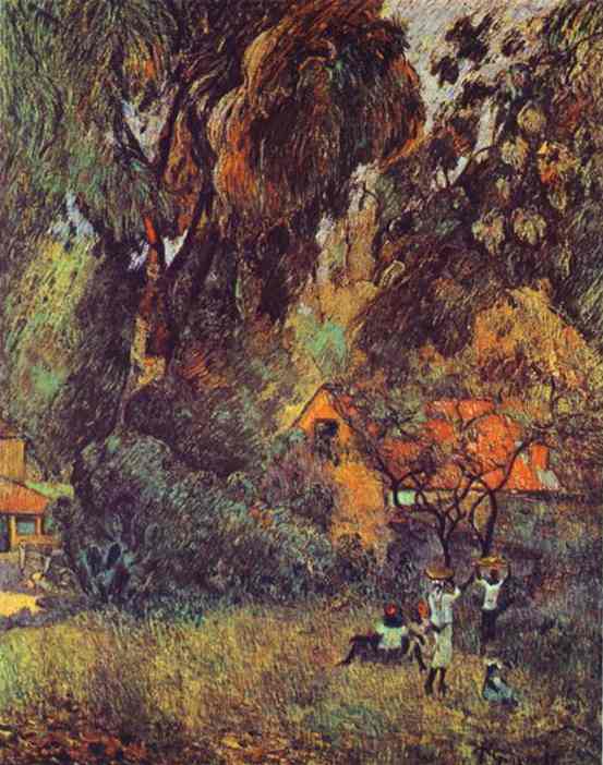 Huts under Trees. <br>1887. Oil on canvas. <br>Private collection