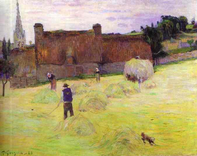 Hay-Making in Brittany. <br>1888. Oil on canvas. <br>Muse d'Orsay, Paris, France