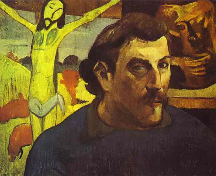 Self-Portrait with Yellow Christ. <br>1889. Oil on canvas. <br>Private collection. 