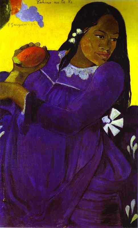 Vahine no te vi (Woman with a Mango). <br>1892. Oil on canvas. <br>Baltimore Museum of Art, Baltimore, MD, USA.