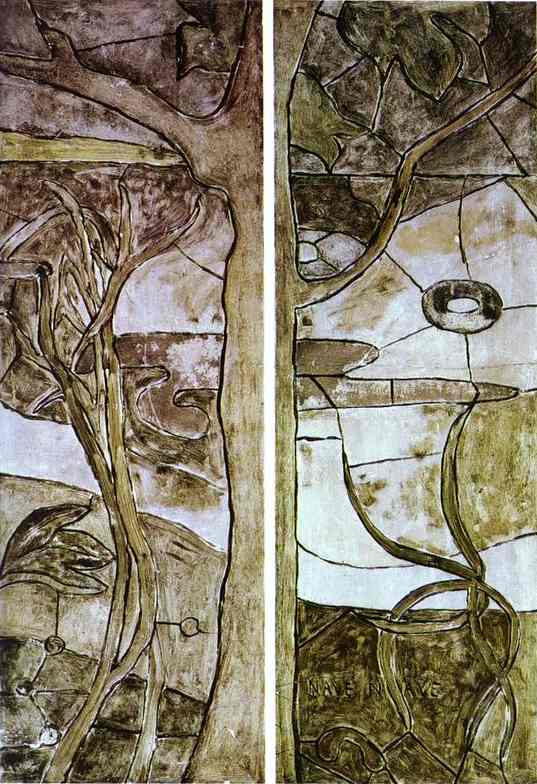 Floral and Vegetal Motifs. <br>1893. Painting on glass. <br>Muse d'Orsay, Paris, France.