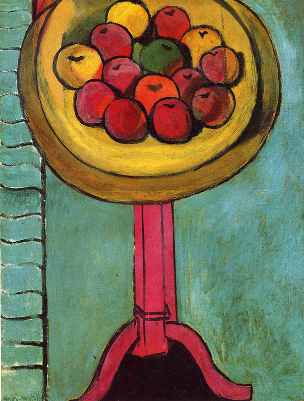 Apples on a Table, Green Background, 1916