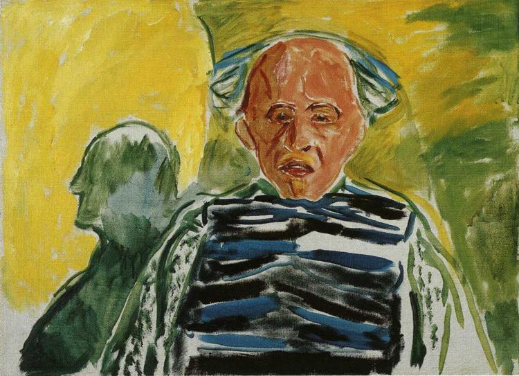 Ի:봲֮- Self-portrait. Between the clock and the bed, 1943<br>ղڣThe Munch Museum