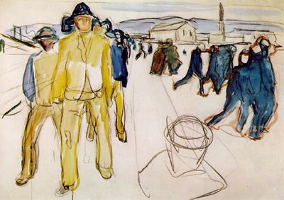 ؼ·ϵĹ1- Workers on their way home I, 1920<br>ղڣthe Munch Museum