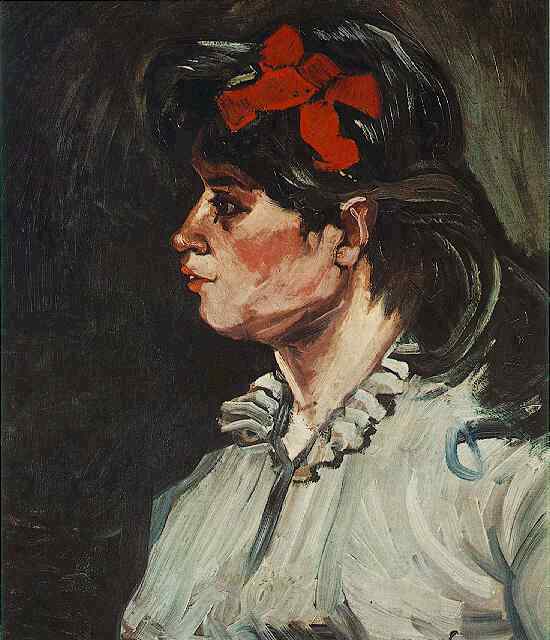 Portrait of a Woman with Red Ribbon br> -- Antwerp, 12/1885