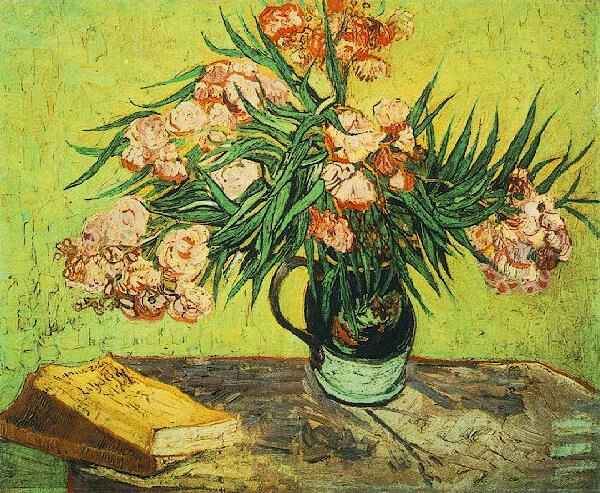 Still Life: Vase with Oleanders and Books 