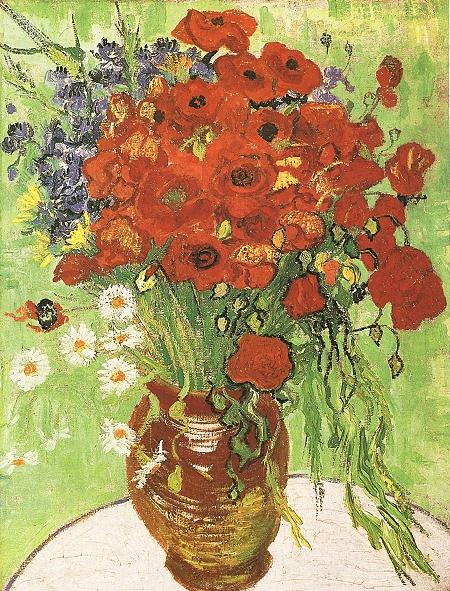 Still Life: Red Poppies and Daisies 