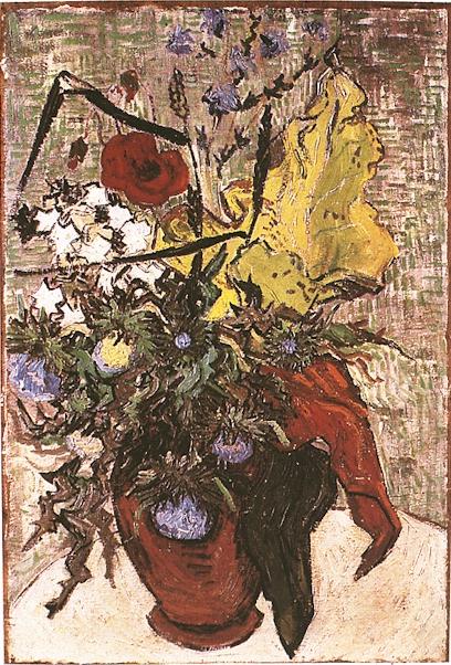 Wild Flowers and Thistles in a Vase 