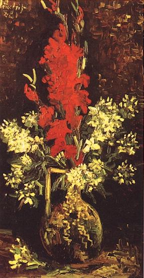 Vase with Gladioli and Carnations 