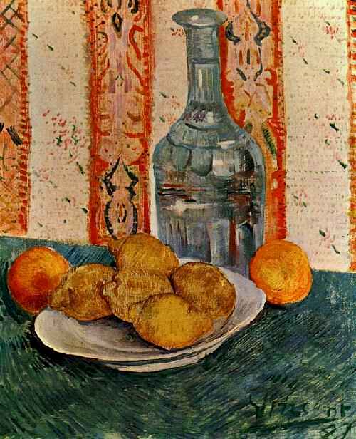 Still Life with Decanter and Lemons on a Plate 