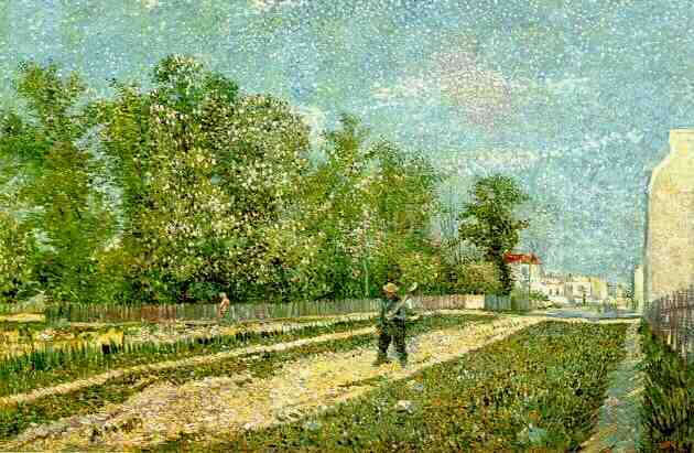 Outskirts of Paris: Road with Peasant Shouldering a Spade 