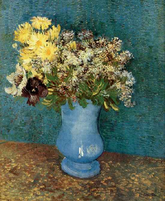 Vase with Lilacs, Daisies and Anemones 