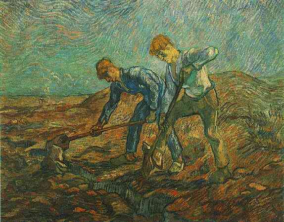 Two Peasants Digging (after Millet) 