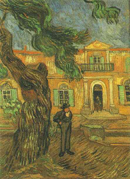 Pine Trees with Figure in the Garden of Saint-Paul Hospital 