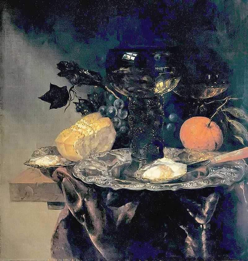 ĵ - still life with oysters