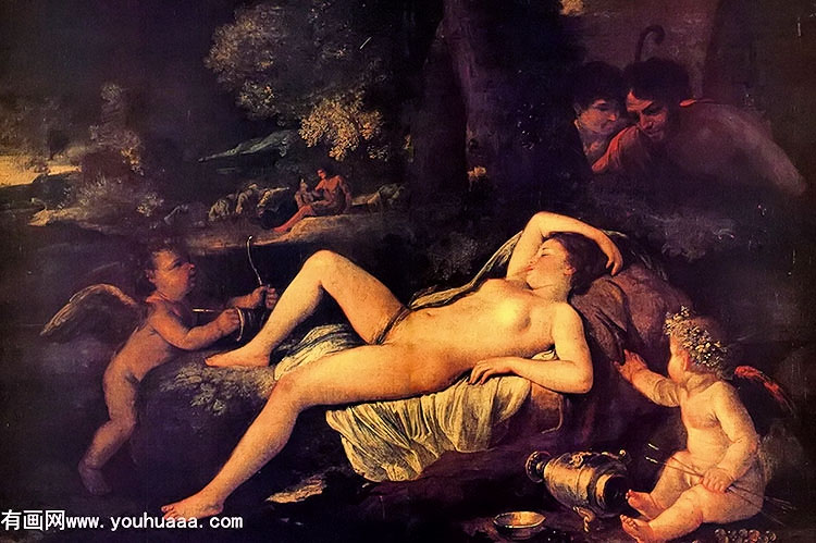 sleeping venus and cupid