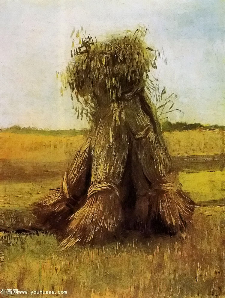 Ұе - sheaves of wheat in a field