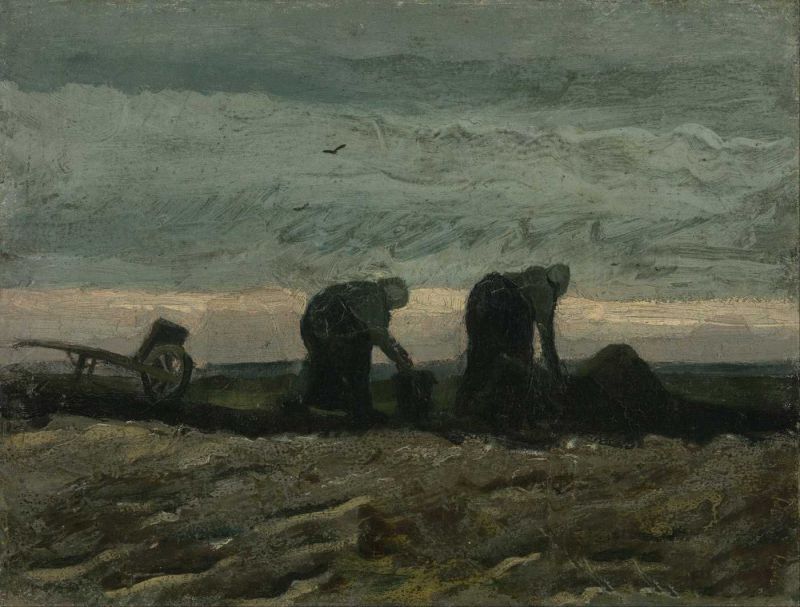 еŮ - two peasant women in the peat fields