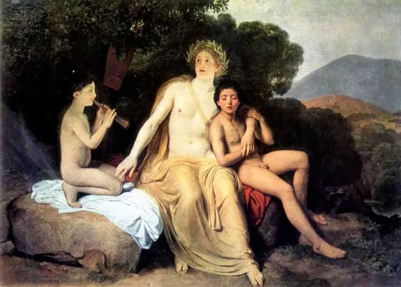 Apollo, Hyacinthus and Cyparis singing and playing