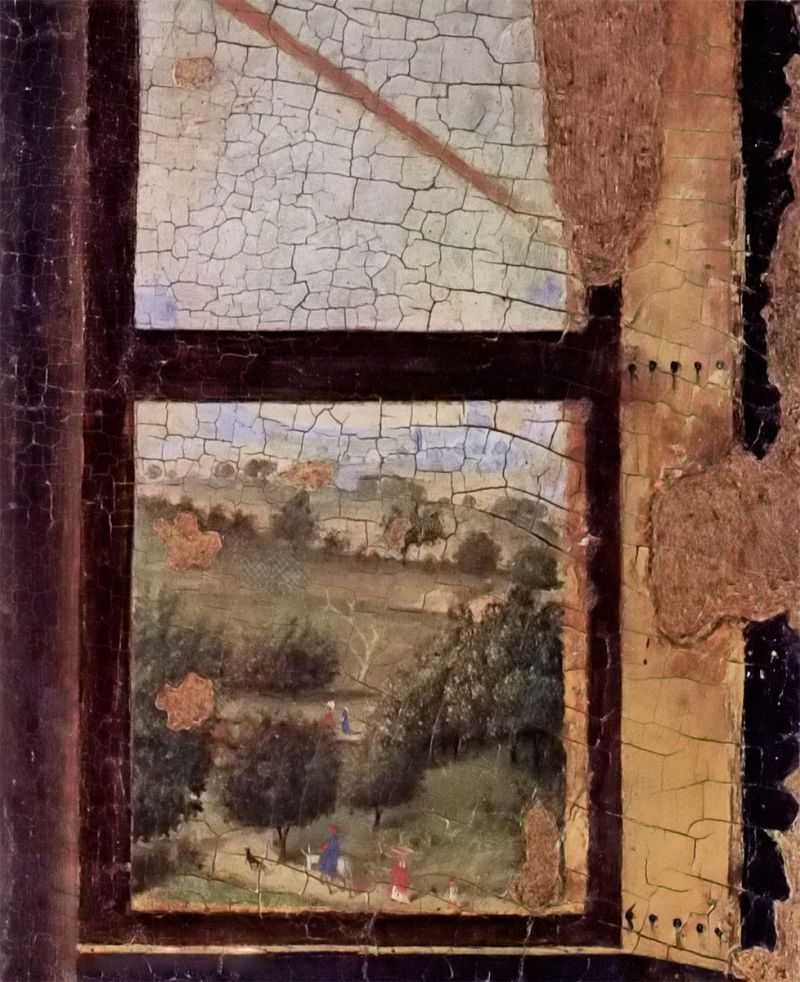 Verkundigung, Fragment, Detail: Landschaft