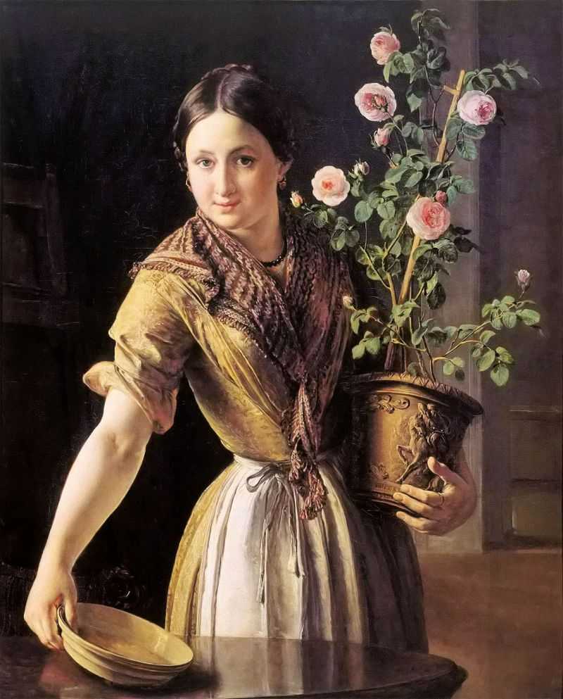 Girl with roses