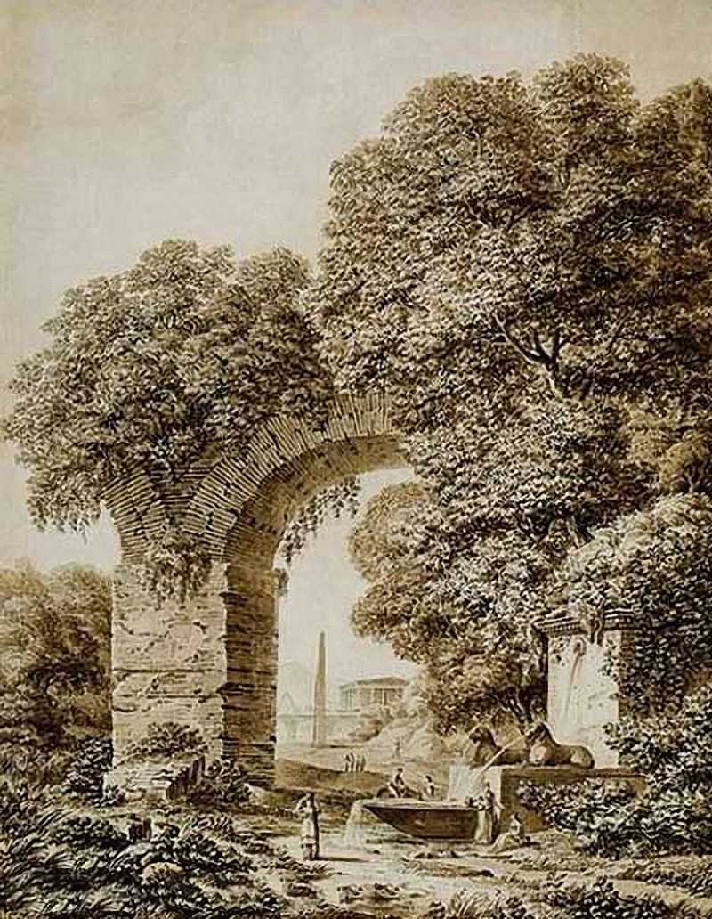 landscape with ruins