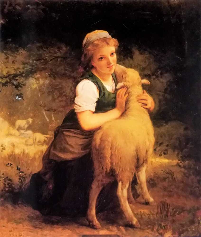 Young Girl with Lamb