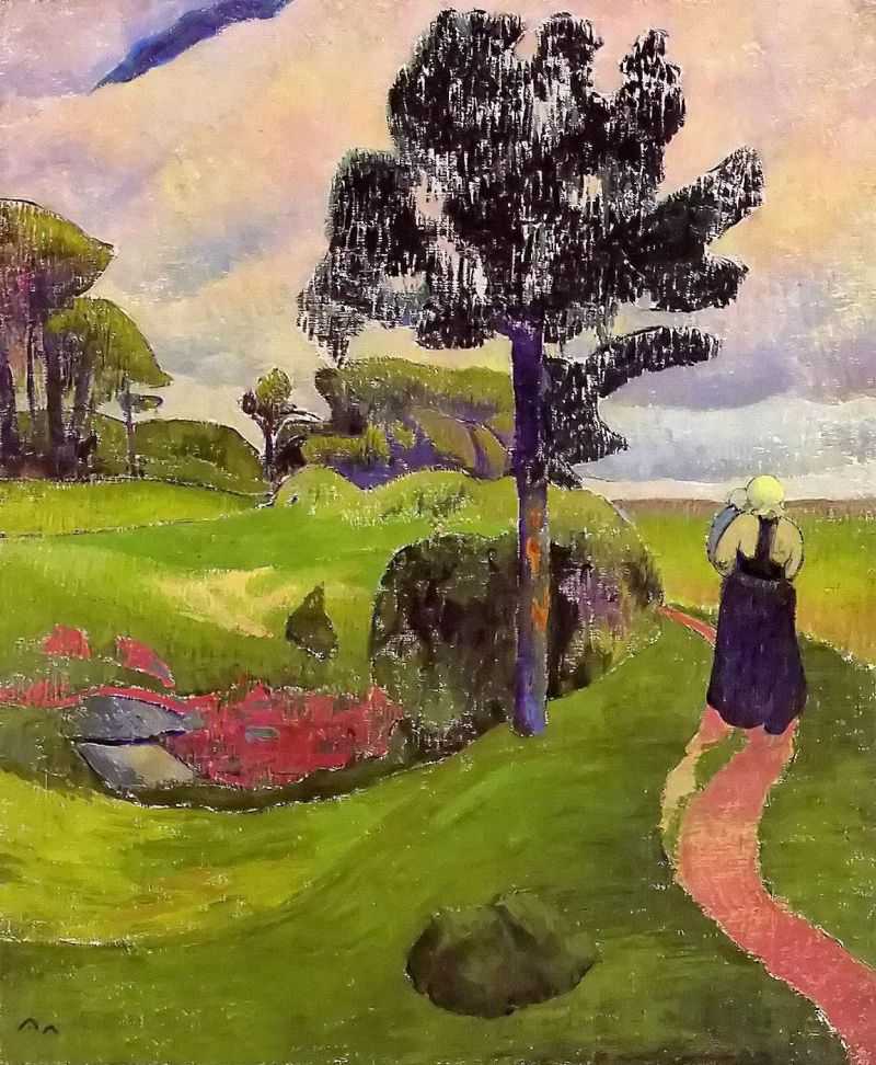 Mother and Child on a Breton Landscape