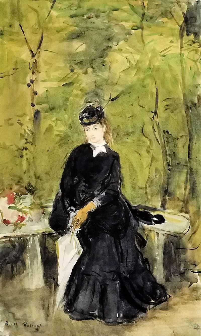 Young Lady Seated on a Bench