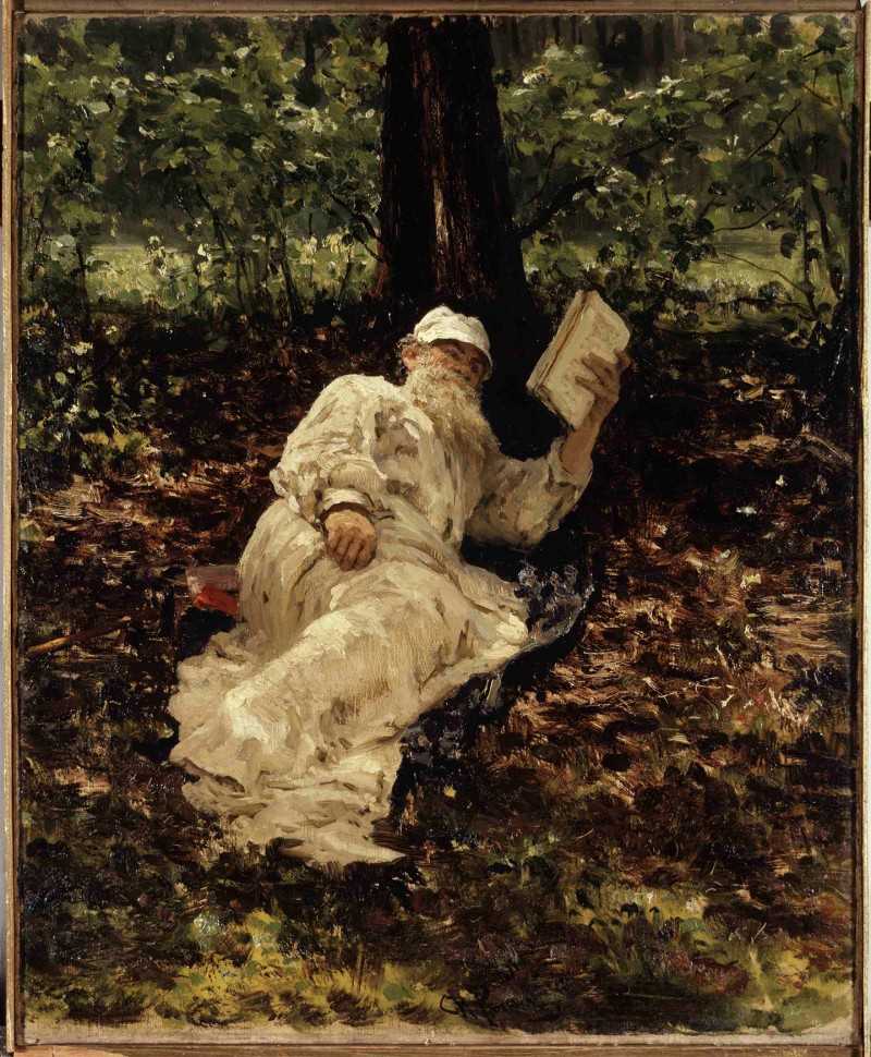 зҮά桤ж˹̩ɭϢ - Lev Nikolayevich Tolstoy resting in the forest.