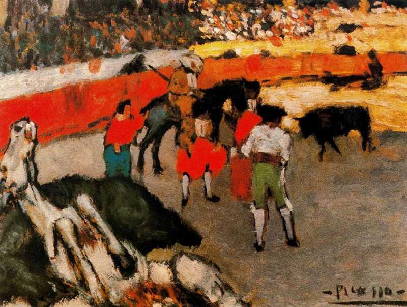 Bullfight scene