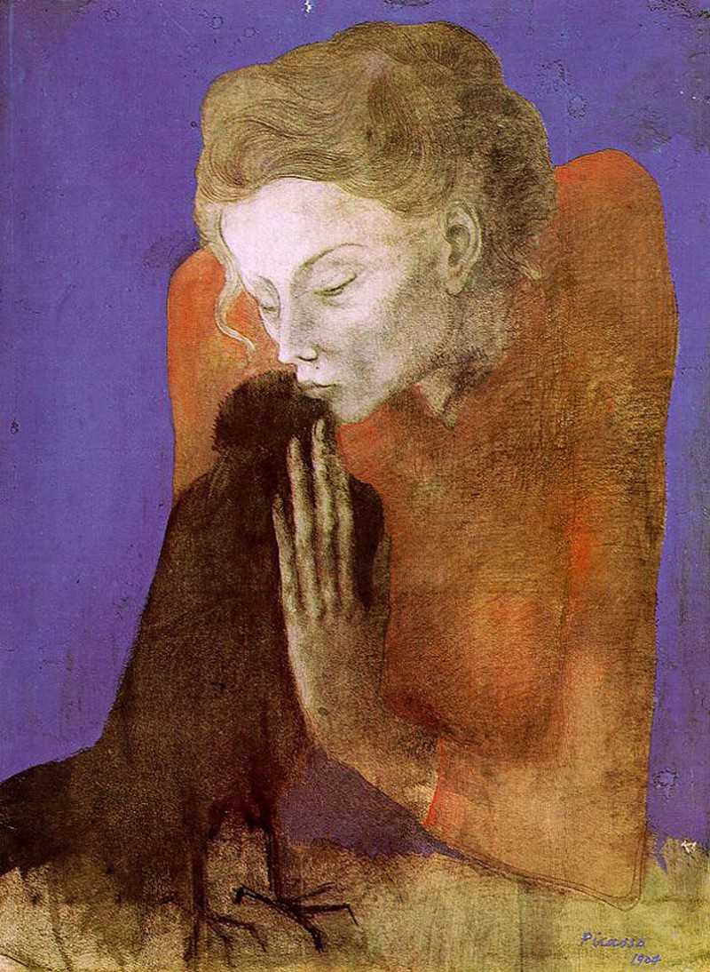 Woman with raven