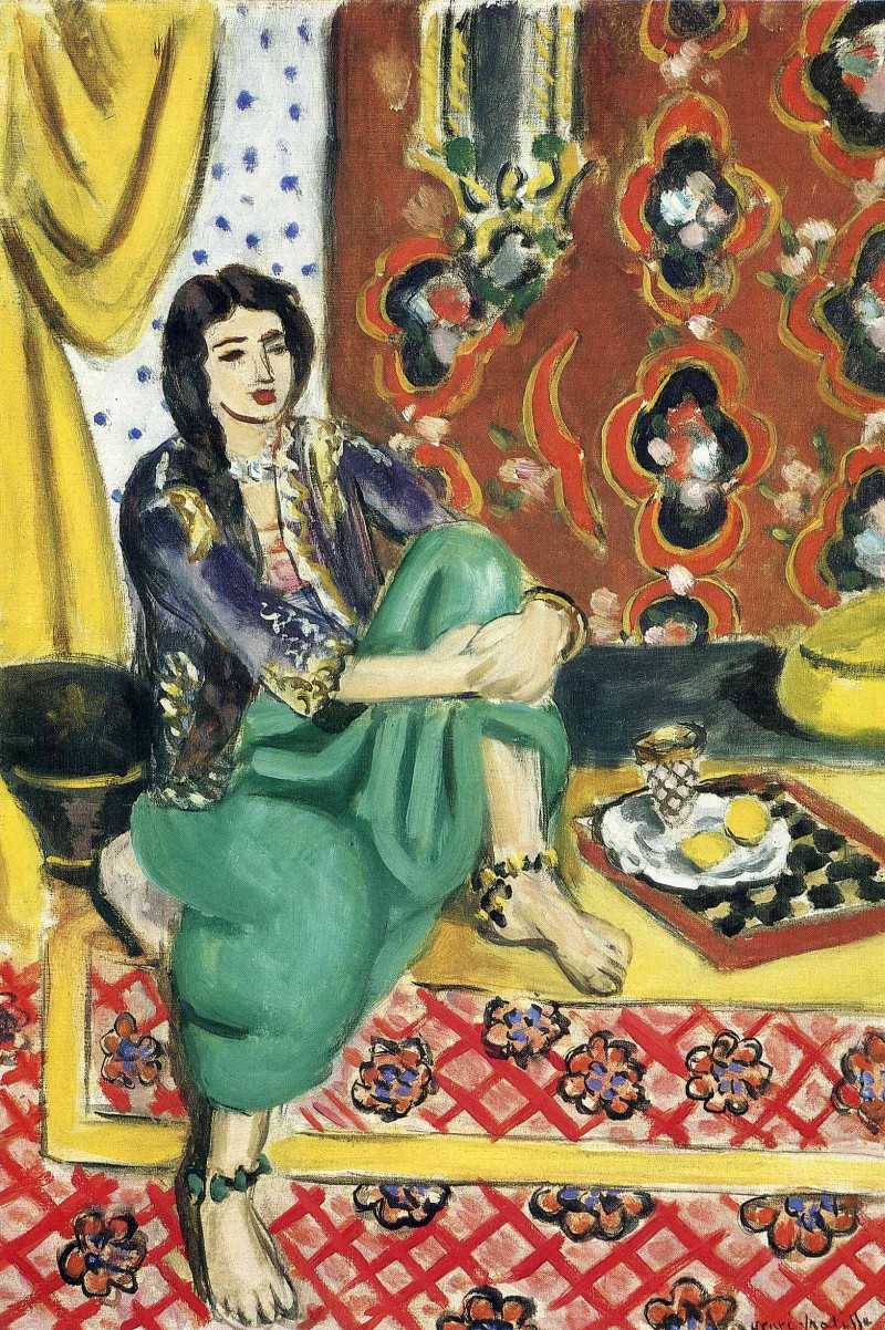 Odalisque sitting with board