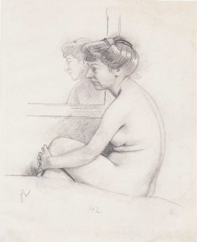 Seated Nude on a couch