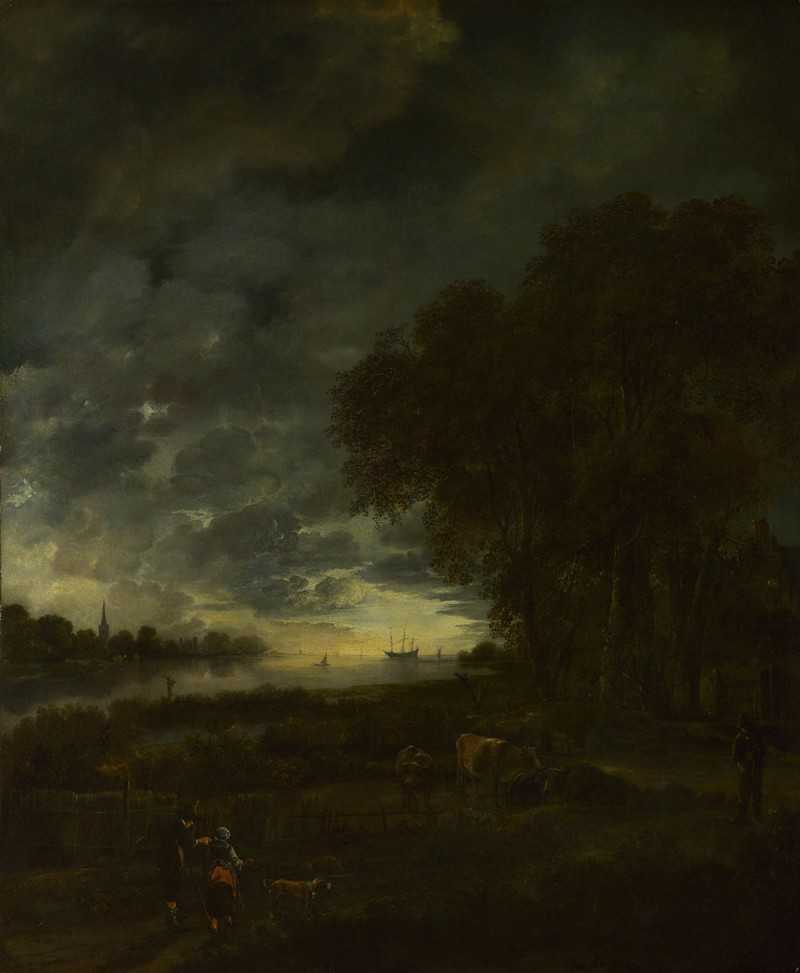 ҹɫеĺ - A Landscape with a River at Evening