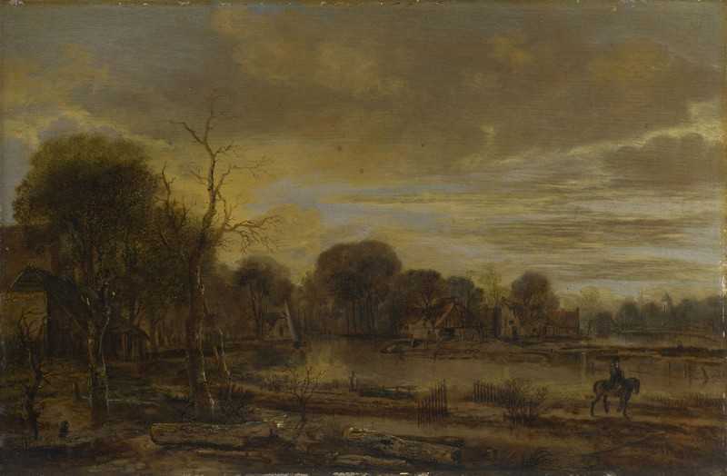 ׯĺ - A River Landscape with a Village