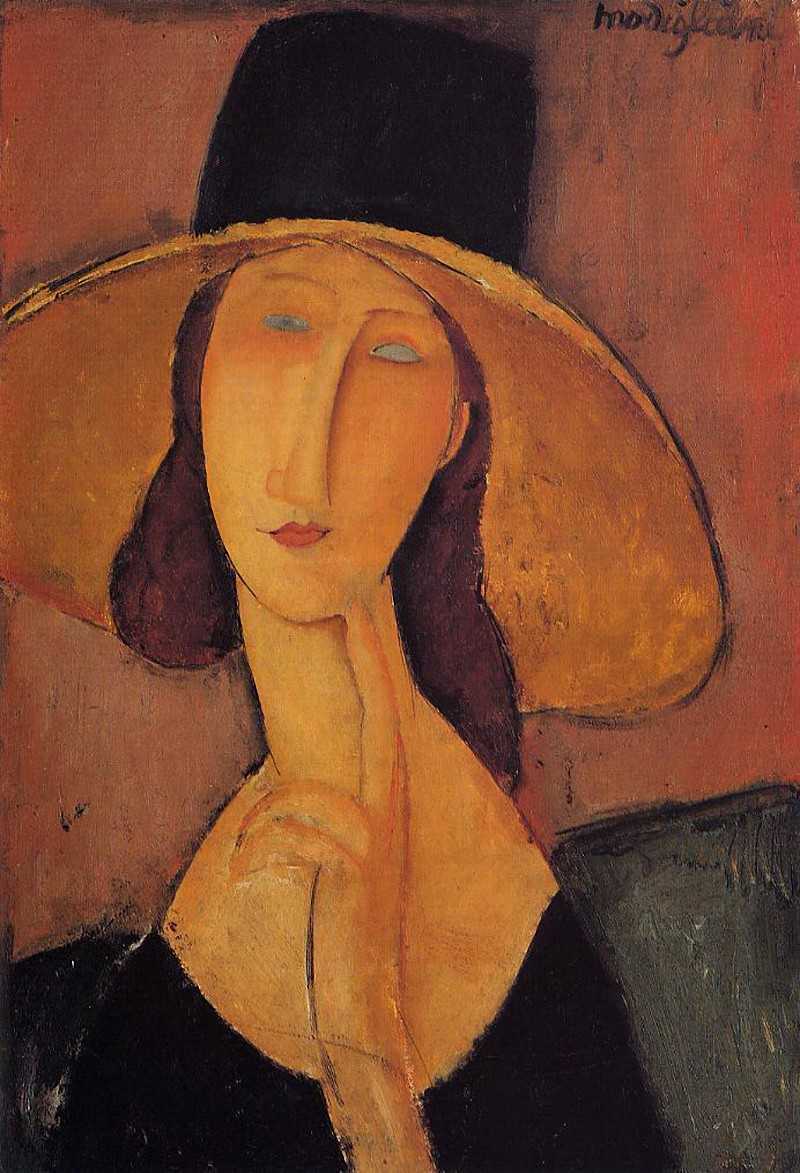 Portrait of Jeanne Hebuterne in a large hat