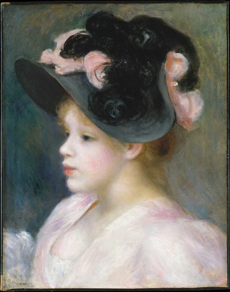 ɫͷۺɫñӵŮ - Young Girl in a Pink-and-Black Hat