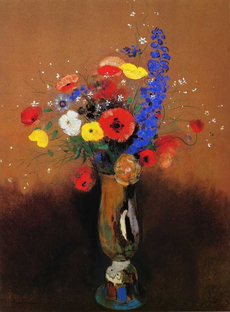 Wild flowers in a Long-necked Vase