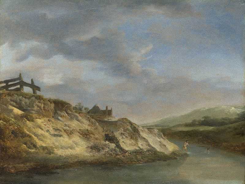 ɳϵк - A Stream in the Dunes, with Two Bathers