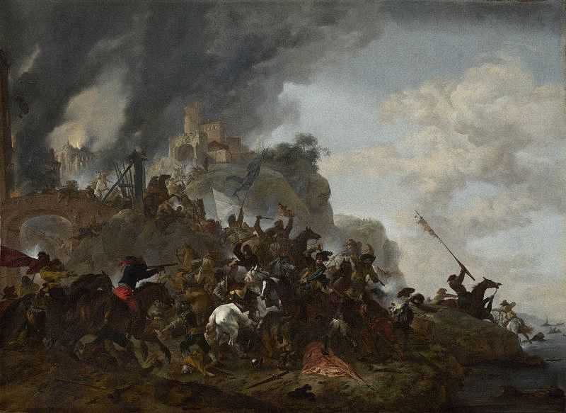  - Cavalry making a Sortie from a Fort on a Hill