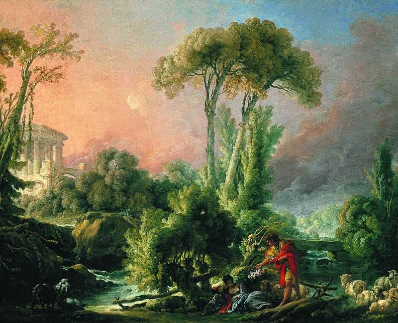  - River Landscape with an Antique Temple