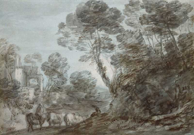 ַ - Landscape with Ruins and Shepherds