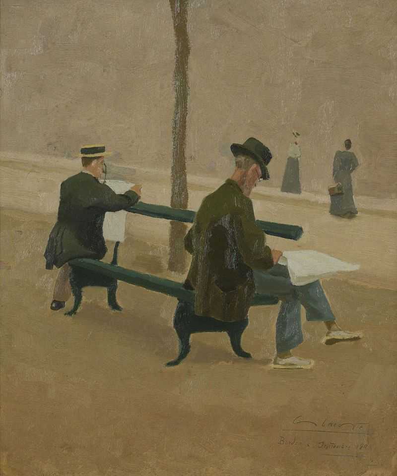 ڳĶӺ·ĸŮ - Reading Men on a Bench and Women Passing By