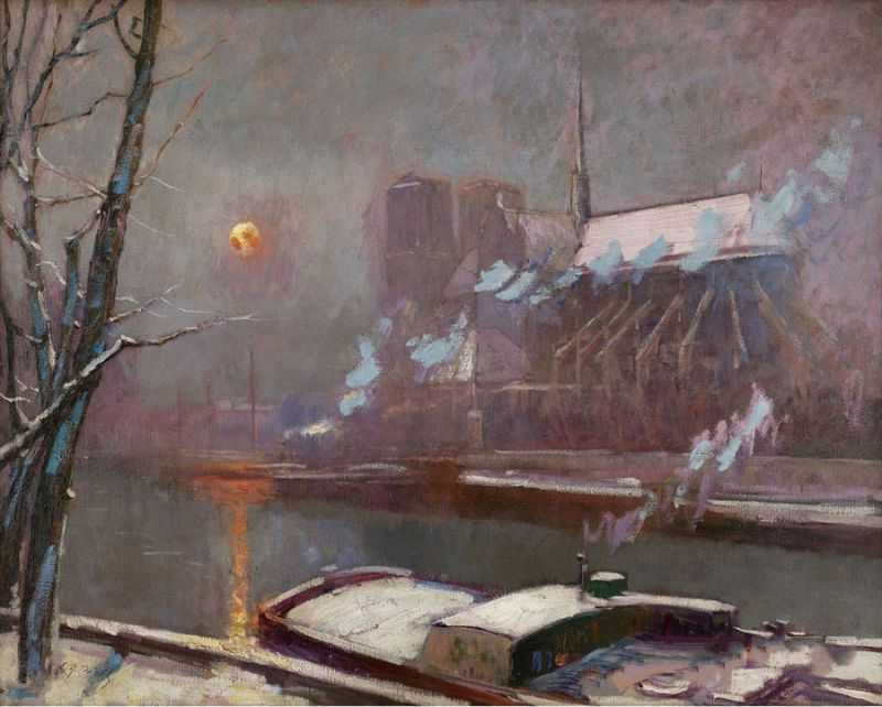 ϦͷСľɫ - The Quay of Tournelle at Sunset in Winter