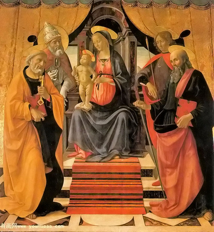 ʥϵʥĸʥͽ - madonna and child enthroned with saints