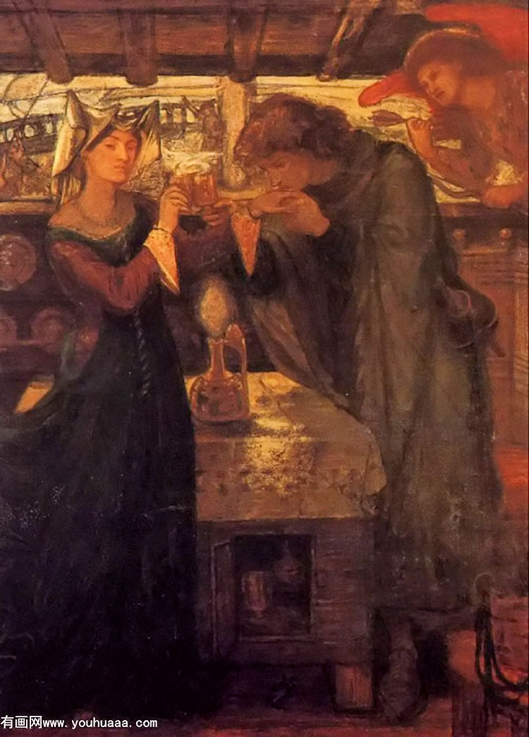 tristram and isolde drinking the love potion